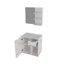 Ver imagem 3 de Kit Lavabo com Gabinete Suspenso, Cuba e Espelho Mármore Branco Tecno Mobili