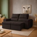 Ver imagem 3 de Sofá Boni 2 Lugares Retrátil e Reclinável 190cm Marrom Veludo Loja Sheep