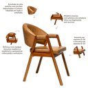 Ver imagem 4 de Kit 4 Cadeiras Sala de Jantar Premium com Braço Madeira Maciça Movellu Home