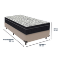 Ver imagem 3 de Cama Box Bege e Colchão Airtech 150 Espuma D45 Solteiro Ortobom