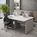 Ver imagem 1 de Plataforma de Trabalho 4 Lugares 1,80m X 1,20m Pé Painel F5 Cor:cinza