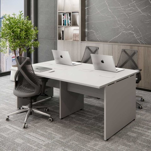 Plataforma de Trabalho 4 Lugares 1,80m X 1,20m Pé Painel F5 Cor:cinza