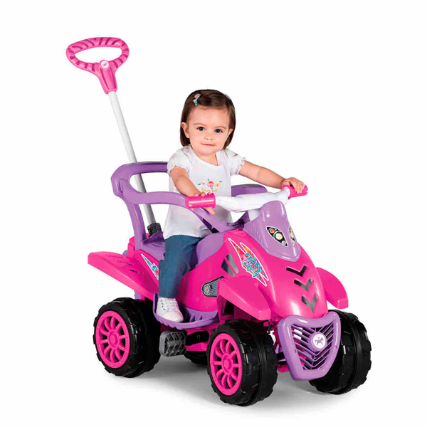 Quadriciclo Infantil Cross Legacy com Capacete de Brinquedo Calesita Rosa - 3