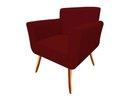 Ver imagem 3 de Kit Namoradeira + 2 Poltronas Decorativa Sabrina Suede Marsala Pés Madeira Mz Decor