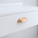 Ver imagem 3 de Penteadeira Gloss para Maquiagem Camarim com 1 Gaveta Puxador Concha Suspensa - Branco