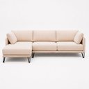 Ver imagem 5 de Sofá Sala de Estar Atena Chaise Esquerdo Pés de Ferro 284cm 5 Lugares Linho Off White M1 - Monari de