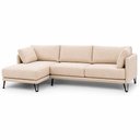 Ver imagem 1 de Sofá Sala de Estar Atena Chaise Esquerdo Pés de Ferro 284cm 5 Lugares Linho Off White M1 - Monari de