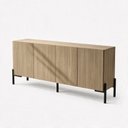 Ver imagem 7 de Aparador Buffet 100% MDF 4 Portas com Pés em Metal 164x85x40cm Castanho