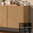 Ver imagem 5 de Aparador Buffet 100% MDF 4 Portas com Pés em Metal 164x85x40cm Castanho