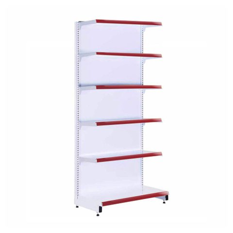 Gôndola Prateleira Supermercado 6 Níveis 40x30 New Plus 2,00m Parede Inicial Vermelho SA Gô