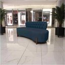 Ver mais imagens de Sofá 3 Lugares Orgânico Curvo Tókio 180cm Couro Azul Marinho