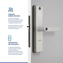 Fechadura Digital de Embutir Esf-de51001 Sax Prata Elsys - 8