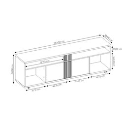 Rack para Tv até 70 Polegadas 2 Portas 180cm Esparta Notável Freijó/off-white - 5