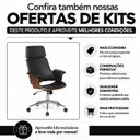 Ver mais imagens de Cadeira de Escritório Presidente em Corino e Madeira Coimbra Preto/Marrom