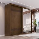 Ver imagem 1 de Guarda-Roupa Casal 2 Portas de Correr com Espelho 3 Gavetas MDF Pietro Marrom/Âmbar