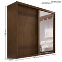 Ver imagem 3 de Guarda-Roupa Casal 2 Portas de Correr com Espelho 3 Gavetas MDF Pietro Marrom/Âmbar