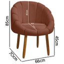 Ver mais imagens de Kit Poltrona Decorativa Orgânica com Puff Flora Fixa Bouclê - Sofa Store:bouclê Terracota