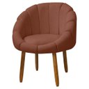 Ver imagem 3 de Kit Poltrona Decorativa Orgânica com Puff Flora Fixa Bouclê - Sofa Store:bouclê Terracota