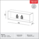 Ver imagem 4 de Nicho para Livro Retangular de Parede 99x33 Cm Mdf Freijó Off White Dalla Costa