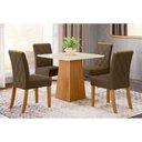 Ver imagem 1 de Conjunto: Mesa de Cozinha Dora Tampo Madeirado 90x90cm e 4 Cadeiras Vita Nature/suede Light Bege -