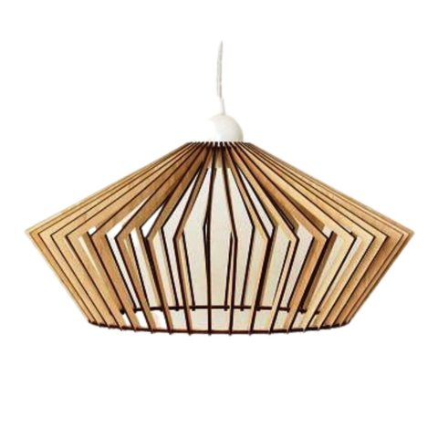 Luminária Teto tipo Pendente em MDF - Completa - Cor:MDF CRU