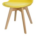 Ver imagem 6 de Kit 2 Cadeiras Charles Eames Leda Luisa Saarinen Design Wood Estofada Base Madeira - Amarela