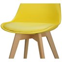 Ver imagem 5 de Kit 2 Cadeiras Charles Eames Leda Luisa Saarinen Design Wood Estofada Base Madeira - Amarela