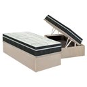 Ver imagem 1 de Cama Box Baú Solteiro: Colchão Molas Orthoflex Bonnel Venezia + Base CRC Suede Clean(88x188)