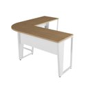 Ver imagem 5 de Mesa em L Escritório 180cm X 180cm Pés Metal F5 Office Cor:macadâmia com Branco