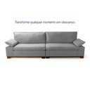 Ver imagem 4 de Sofá Living Siberian 2,50m Bouclê Cinza Braço Reclinável - King House