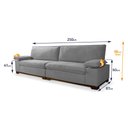 Ver imagem 2 de Sofá Living Siberian 2,50m Bouclê Cinza Braço Reclinável - King House
