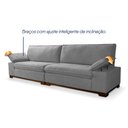 Ver imagem 3 de Sofá Living Siberian 2,50m Bouclê Cinza Braço Reclinável - King House