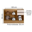 Ver imagem 3 de Balcão para Pia sem Tampo 120 cm 3 Portas 2 Gavetas Etna Carvalho Oak Off White Poliman