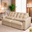 Ver imagem 2 de Sofá 3 Lugares Retrátil Reclinável Molas Ensacadas D33 Soft Conforto Premium:Bege