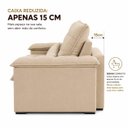 Ver imagem 6 de Sofá 3 Lugares Retrátil Reclinável Molas Ensacadas D33 Soft Conforto Premium:Bege