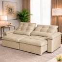 Ver imagem 3 de Sofá 3 Lugares Retrátil Reclinável Molas Ensacadas D33 Soft Conforto Premium:Bege