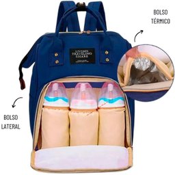 Mochila Mala Bolsa Maternidade Multiuso Multifuncional Azul - 4