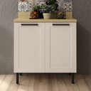 Ver imagem 7 de Balcão com Tampo 80 Cm 2 Portas Mdf Branco Tecno Mobili