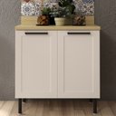 Ver imagem 2 de Balcão com Tampo 80 Cm 2 Portas Mdf Branco Tecno Mobili