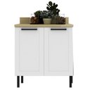 Ver imagem 5 de Balcão com Tampo 80 Cm 2 Portas Mdf Branco Tecno Mobili