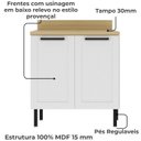 Ver imagem 3 de Balcão com Tampo 80 Cm 2 Portas Mdf Branco Tecno Mobili