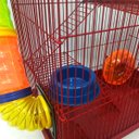 Ver imagem 5 de Gaiola Hamster 3 Andares Colorida com Casa Tubos e Rodinha - Vermelha