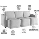 Ver mais imagens de Sofá Cama para Sala de Estar 3 Lugares 276cm Montserrat K01 Veludo Cinza - Lyam Decor