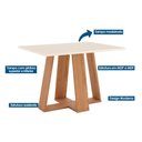 Ver imagem 3 de Conjunto: Mesa de Cozinha Lins C/ Tampo Madeirado 120x80cm e 4 Cadeiras Vita Nature/off White -