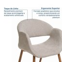 Ver imagem 5 de Kit 6 Cadeiras Metálicas Estofadas Maran CabeCasa MadeiraOriginals Cinza Prata/Carvalho