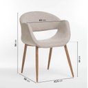 Ver imagem 4 de Kit 6 Cadeiras Metálicas Estofadas Maran CabeCasa MadeiraOriginals Cinza Prata/Carvalho