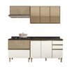 Armário De Cozinha Modulado 4 Peças Vidro Reflecta Carvalho Off White Cetim Lírio Shop JM - 2