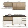 Armário De Cozinha Modulado 4 Peças Vidro Reflecta Carvalho Off White Cetim Lírio Shop JM - 4