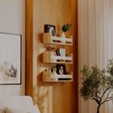 Ver imagem 1 de Kit 3 Prateleiras Porta Livros Carvalho 50 X 12cm Suporte Invisivel