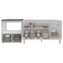 Ver imagem 5 de Balcão Cozinha Gabinete de Pia 140 Cm Camila e Balcão Evelyn para Fogão Cooktop 5 Bocas e Forno Elét